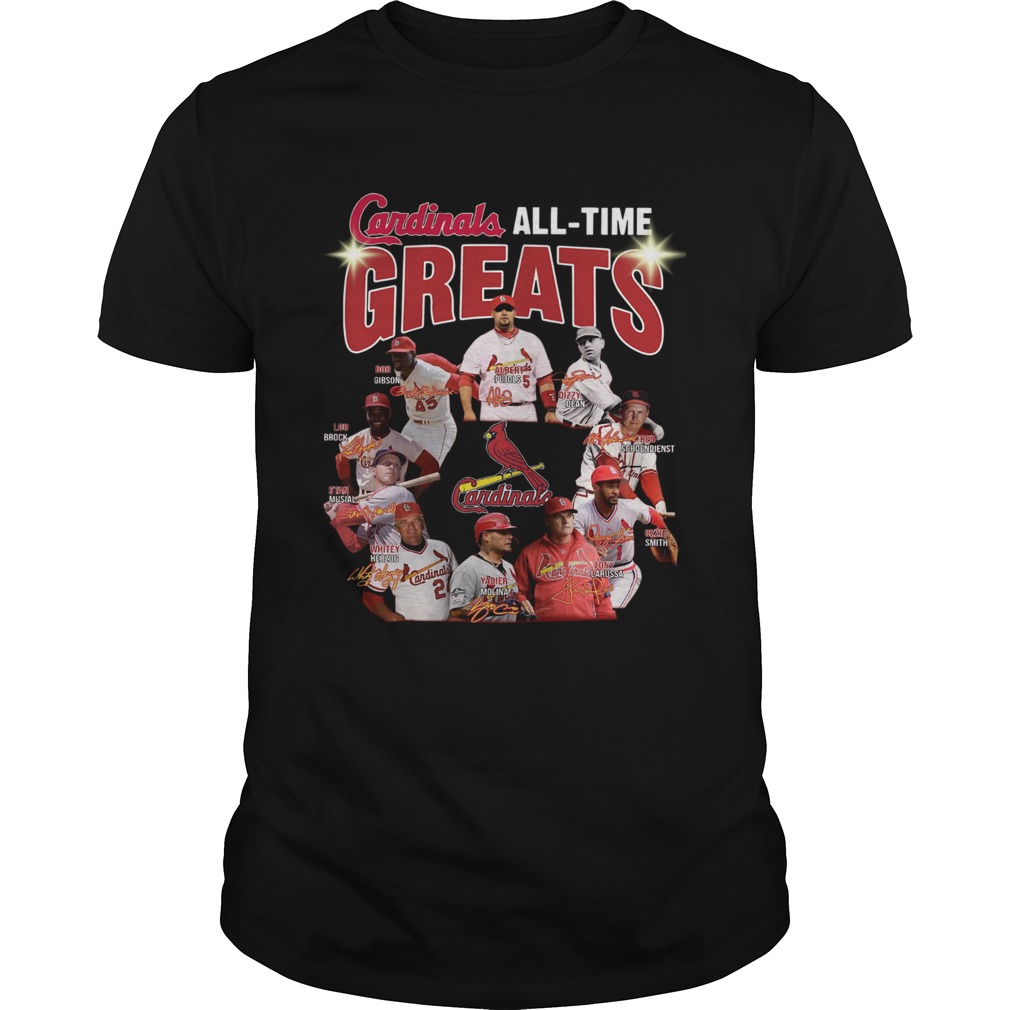 St Louis Cardinals all time great players signatures shirt