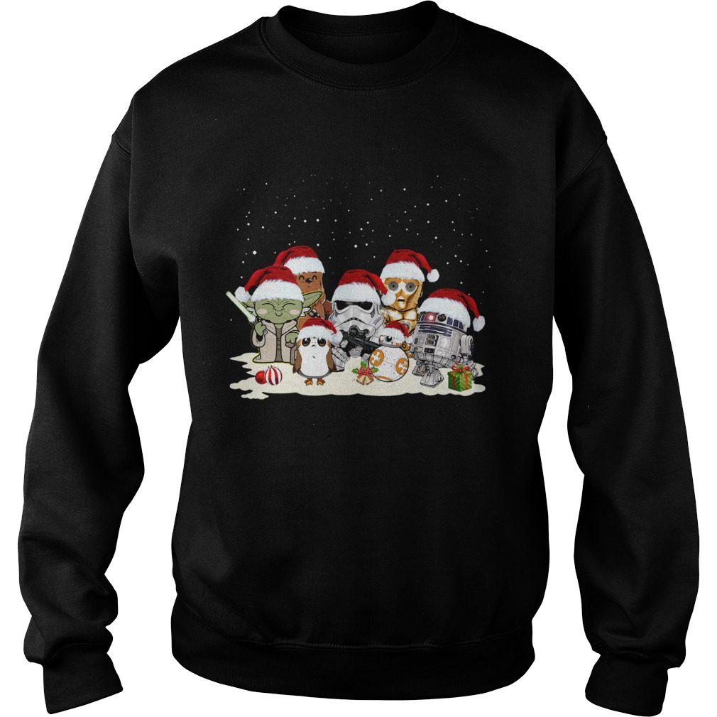 Star War Yoda Chewbacca Cartoon R2D2 Chewbacca Trooper Christmas Sweatshirt