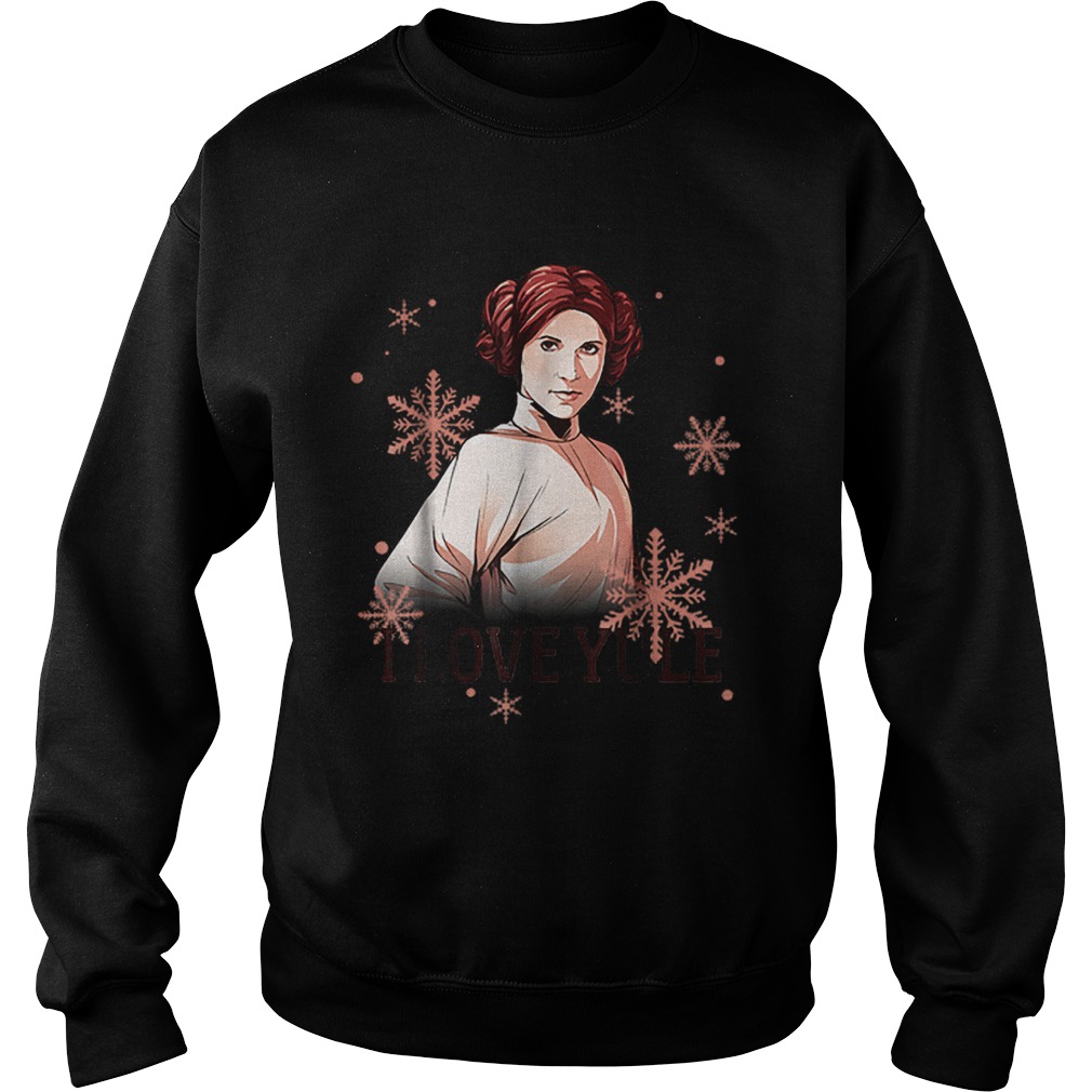 Star Wars Leia I Love Yule Christmas Snowflake Sweatshirt