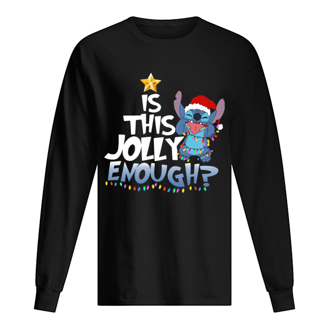 Stitch Is This Jolly Enough Christmas Lights Shirt Long Sleeved T-shirt 