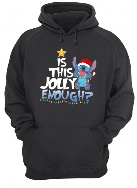 Stitch Is This Jolly Enough Christmas Lights Shirt Unisex Hoodie