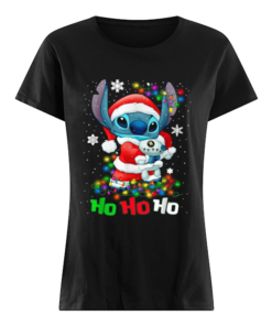 Stitch and Scrump Santa Claus Ho Ho Ho Christmas  Classic Women's T-shirt