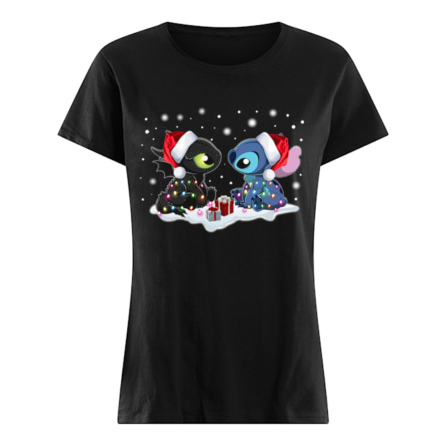 Stitch and Toothless Christmas Classic Women's T-shirt