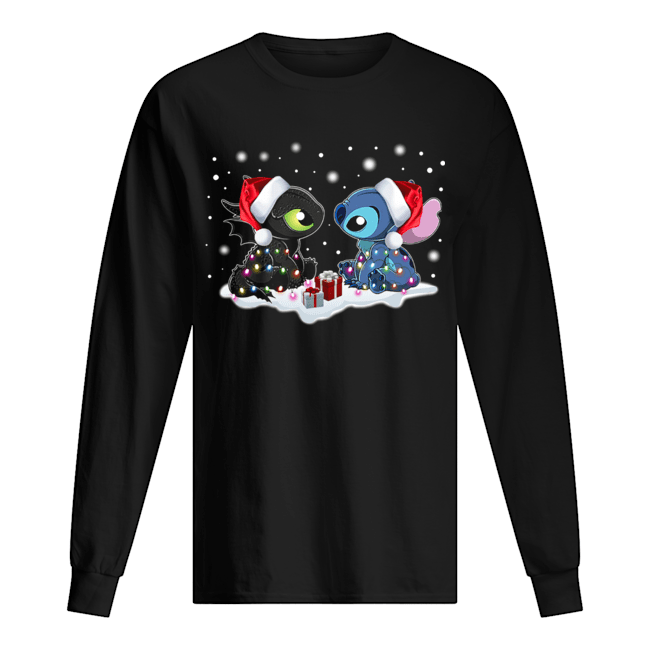 Stitch and Toothless Christmas Long Sleeved T-shirt 