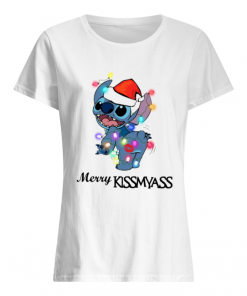 Stitch merry Kissmyass light Christmas  Classic Women's T-shirt