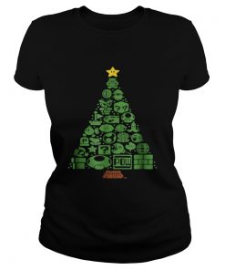 Super Mario Item Characters Christmas Tree Graphic  Classic Ladies