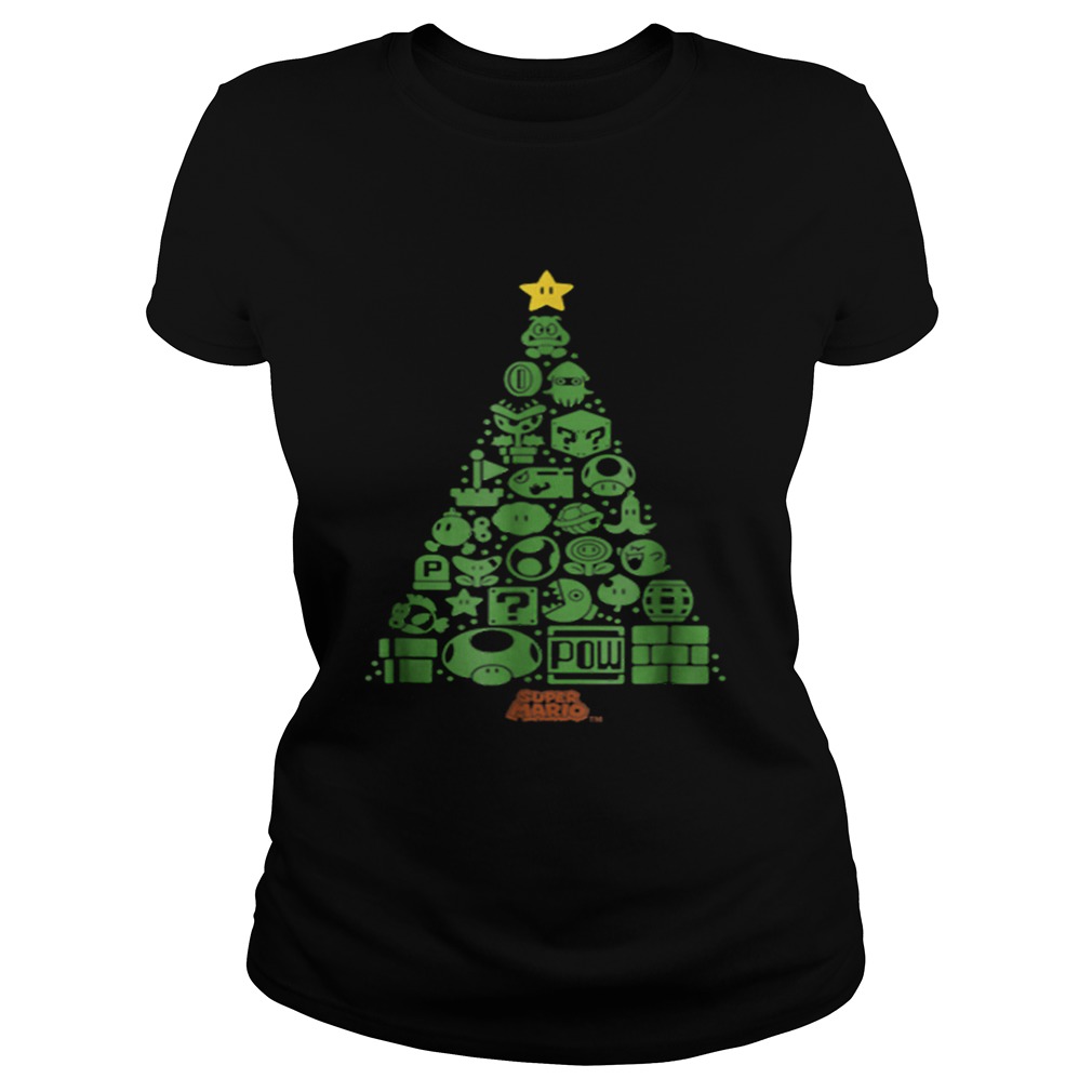 Super Mario Item Characters Christmas Tree Graphic Classic Ladies