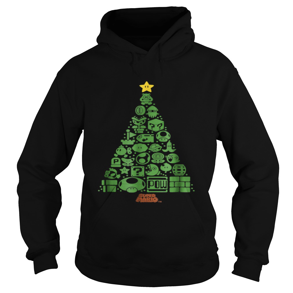 Super Mario Item Characters Christmas Tree Graphic Hoodie