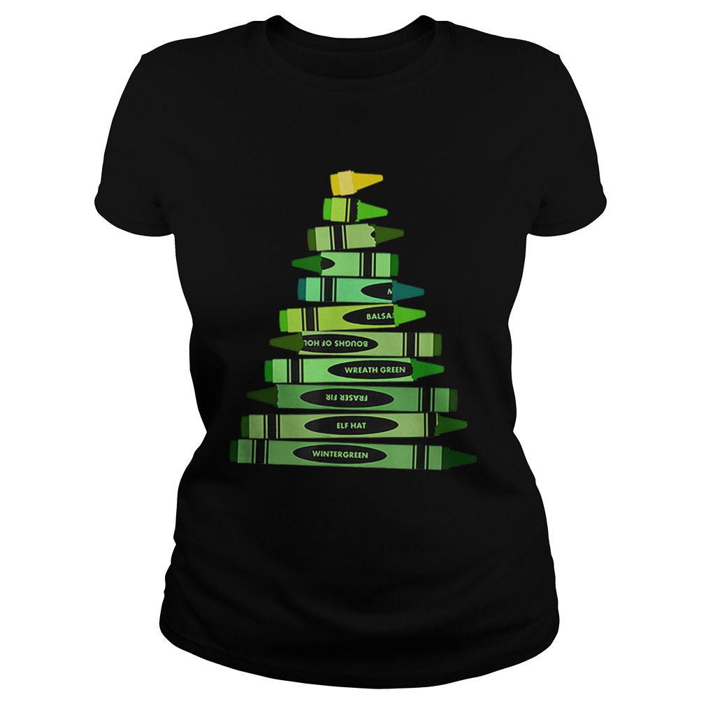 Teacher Christmas Gift Crayon Tree Classic Ladies