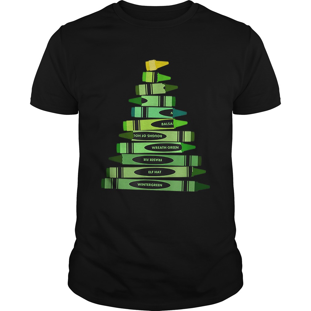 Teacher Christmas Gift Crayon Tree shirt