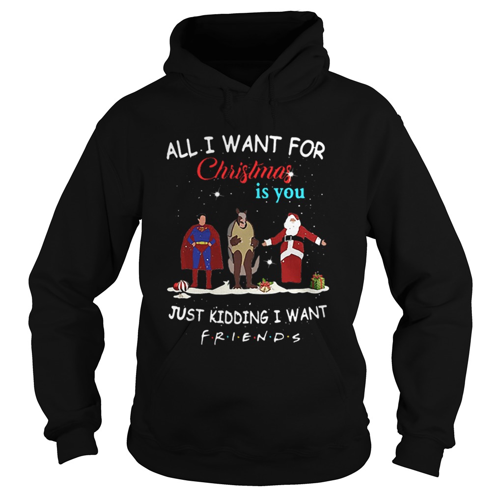 The One with the Halloween Party All i want for Christmas is you just kidding i want Friends Hoodie