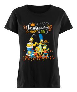 The Simpsons characters happy thanksgiving  Classic Women's T-shirt