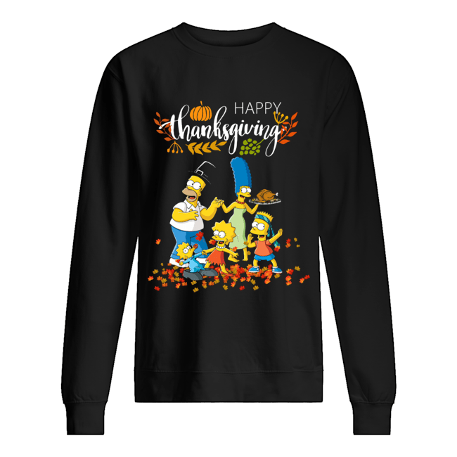 The Simpsons characters happy thanksgiving Unisex Sweatshirt