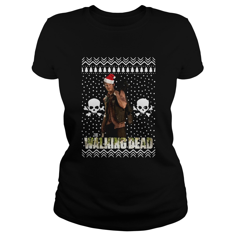 The Walking Dead Daryl Dixon Santa Hat Ugly Christmas Classic Ladies