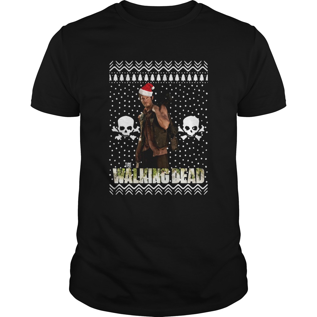 The Walking Dead Daryl Dixon Santa Hat Ugly Christmas shirt