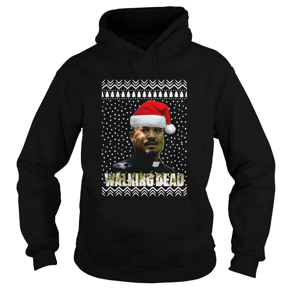 The Walking Dead Father Gabriel Stokes Santa Hat Christmas Hoodie