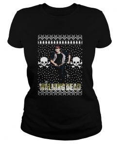 The Walking Dead Glenn Rhee Santa Hat Ugly Christmas  Classic Ladies