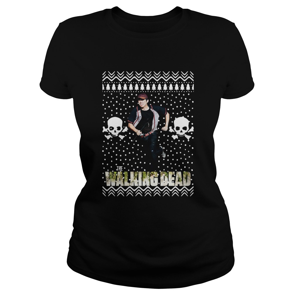 The Walking Dead Glenn Rhee Santa Hat Ugly Christmas Classic Ladies