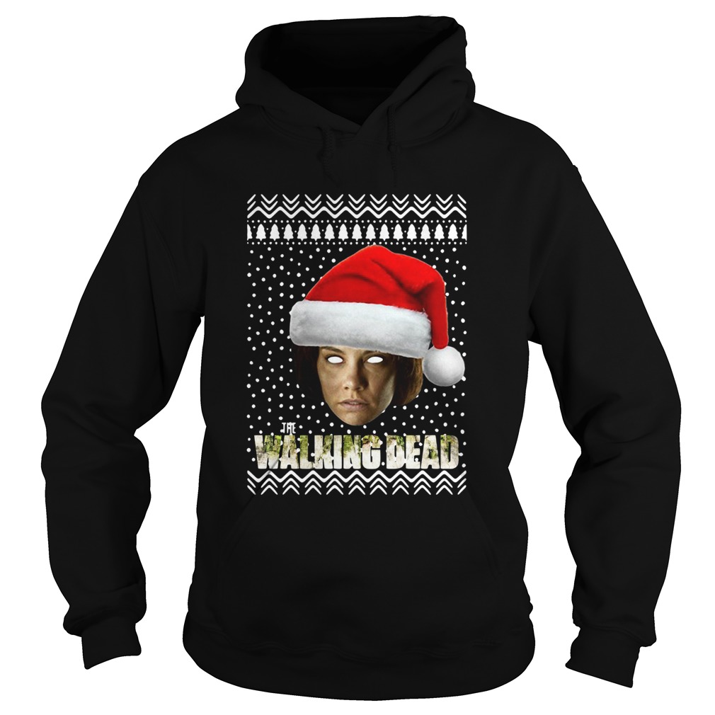 The Walking Dead Maggie Greene Santa Hat Ugly Christmas Hoodie