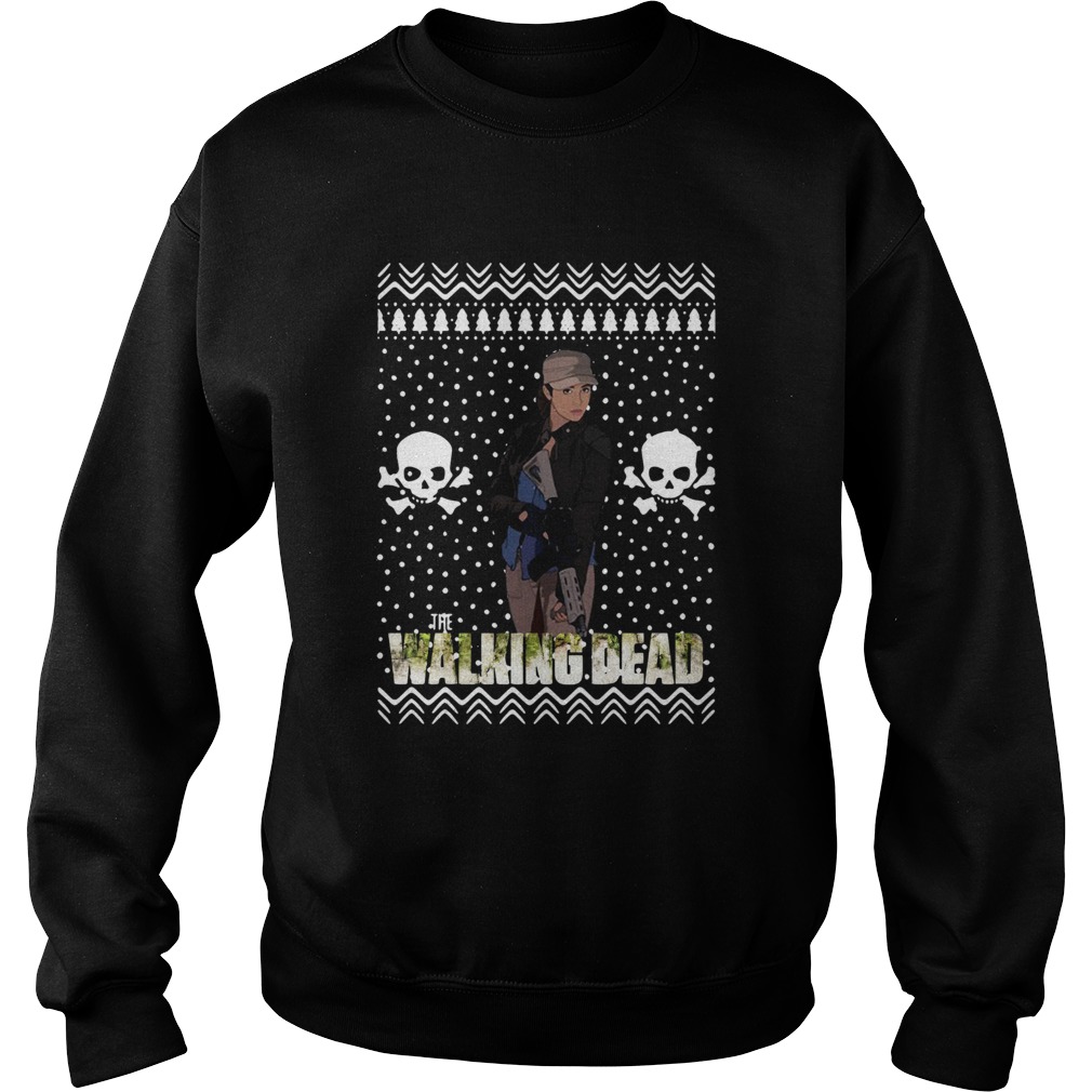 The Walking Dead Rosita Espinosa Santa Hat Christmas Sweatshirt