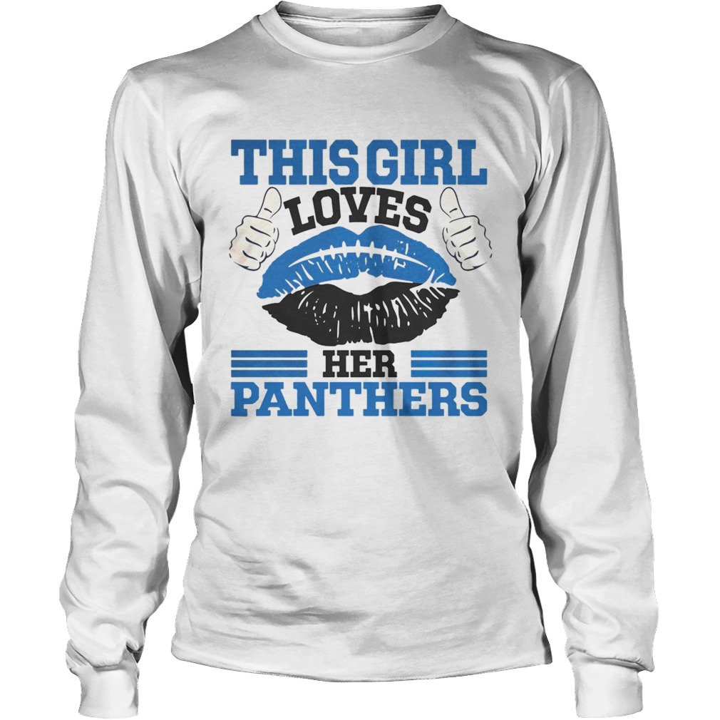 This Girl Loves Her Carolina Panthers Football Lips LongSleeve