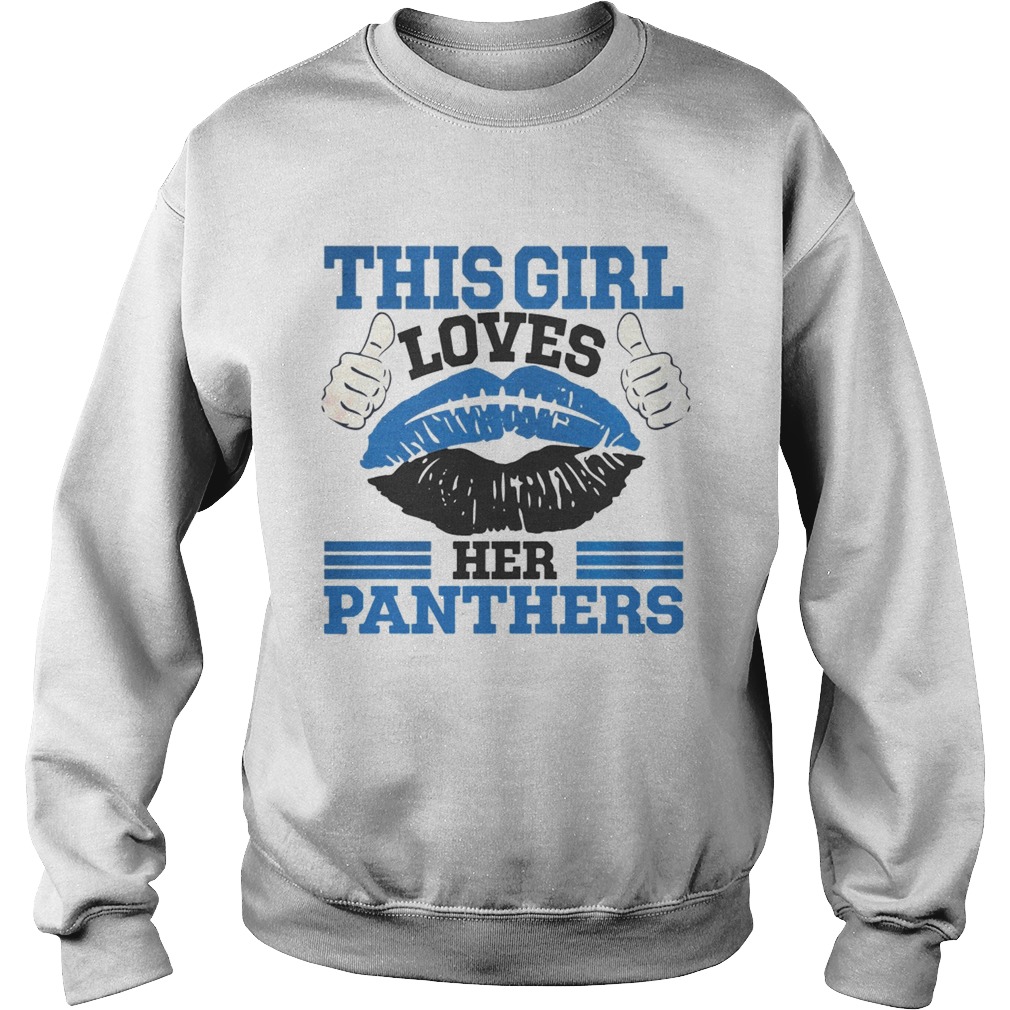 This Girl Loves Her Carolina Panthers Football Lips Sweatshirt