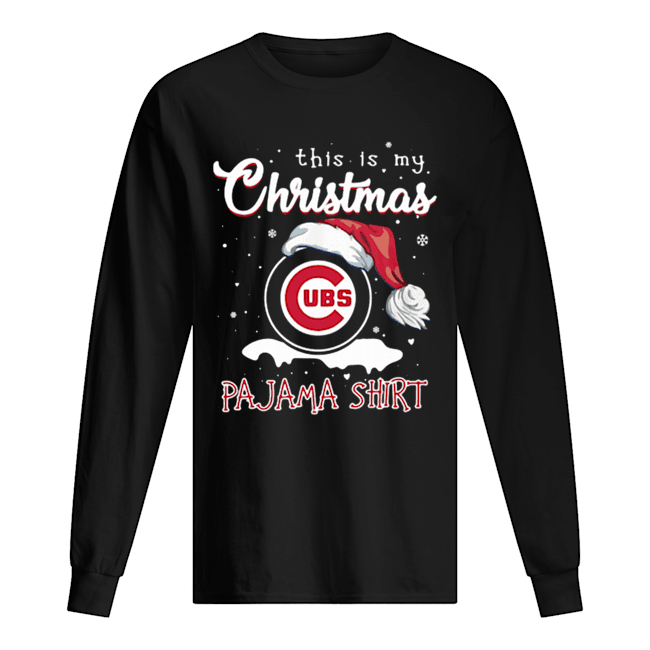 This Is My Christmas Chicago Cubs Pajama Christmas Long Sleeved T-shirt 