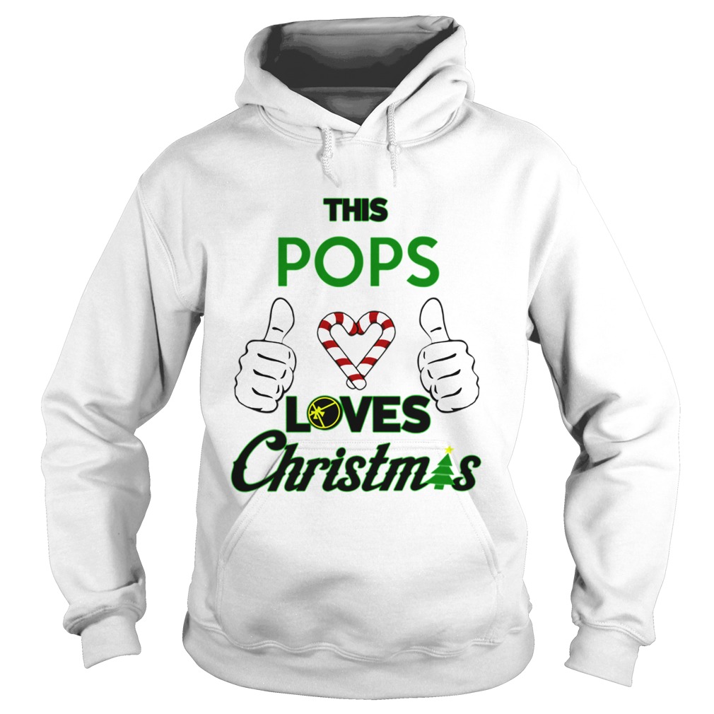 This Pops Loves Christmas Cool Fun Dad Grandparent Holiday Hoodie