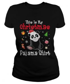 This is My Christmas Pajama Red Santa Hat Panda  Classic Ladies