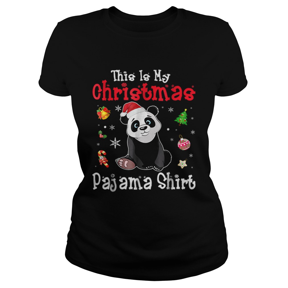 This is My Christmas Pajama Red Santa Hat Panda Classic Ladies