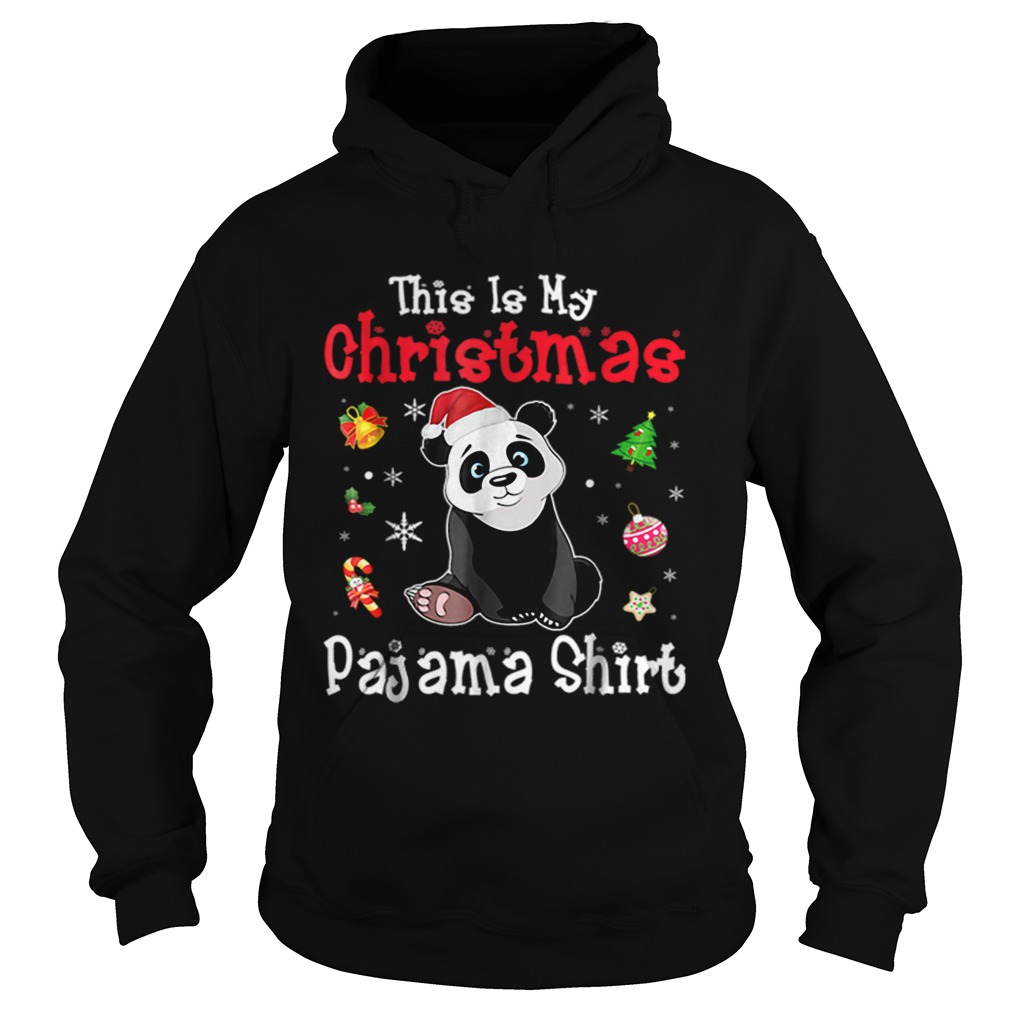 This is My Christmas Pajama Red Santa Hat Panda Hoodie