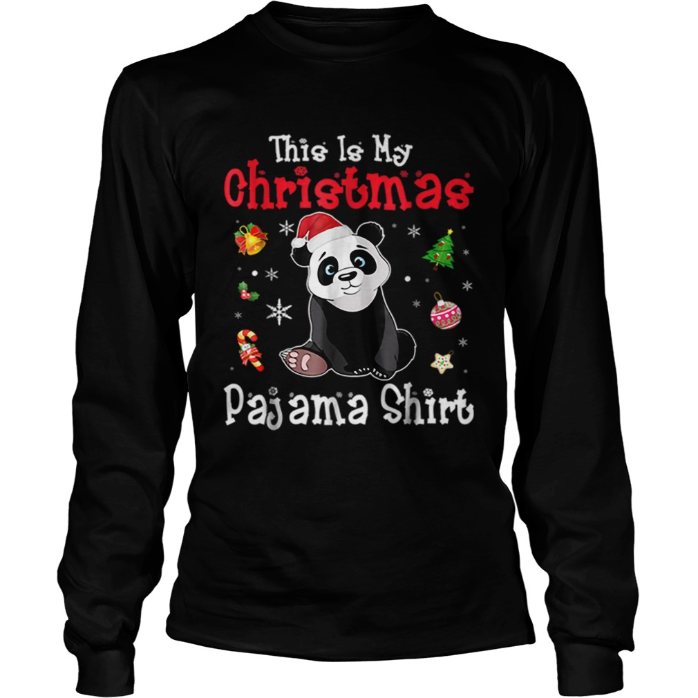 This is My Christmas Pajama Red Santa Hat Panda LongSleeve