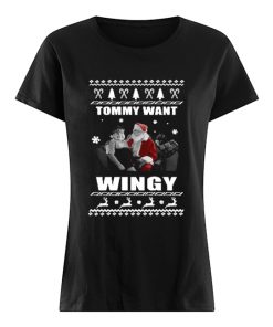 Tommy Want Wingy Knitting Pattern Fullprint Christmas ugly  Classic Women's T-shirt