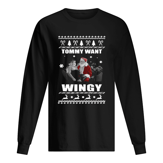 Tommy Want Wingy Knitting Pattern Fullprint Christmas ugly Long Sleeved T-shirt 