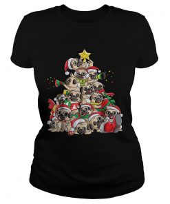 Top Pug Christmas Merry Pugmas Xmas Tree Santa Boys Gifts  Classic Ladies