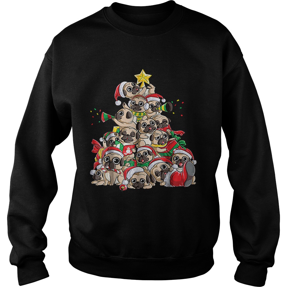 Top Pug Christmas Merry Pugmas Xmas Tree Santa Boys Gifts Sweatshirt