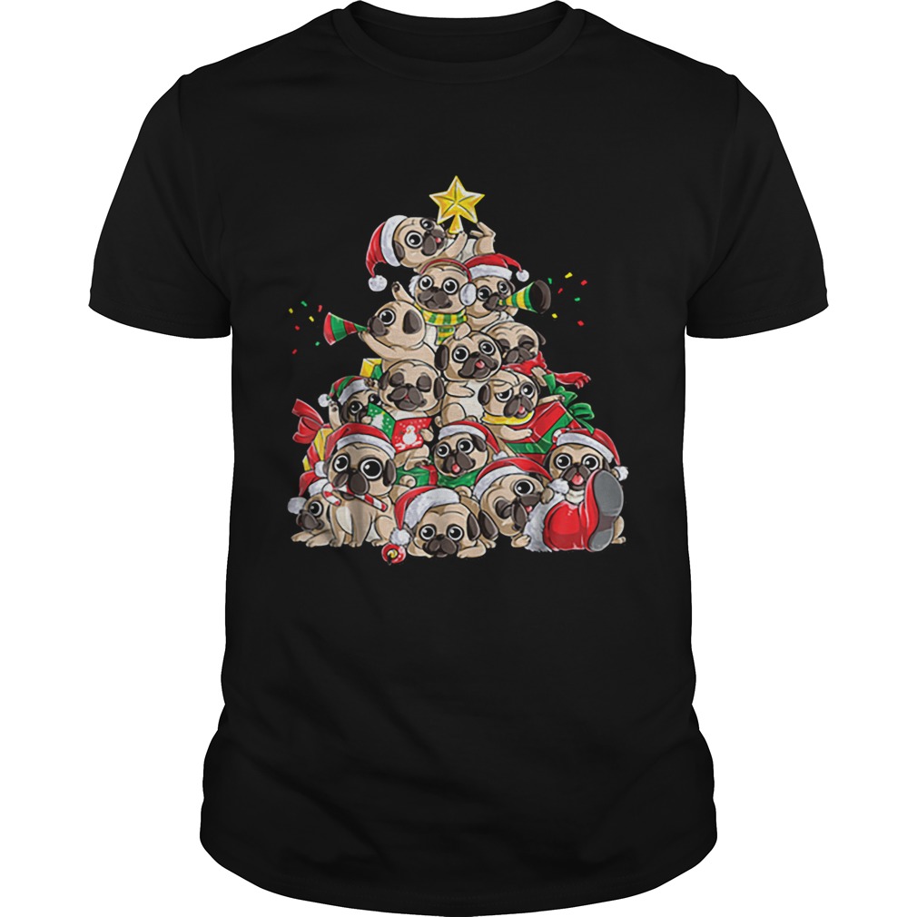 Top Pug Christmas Merry Pugmas Xmas Tree Santa Boys Gifts shirt