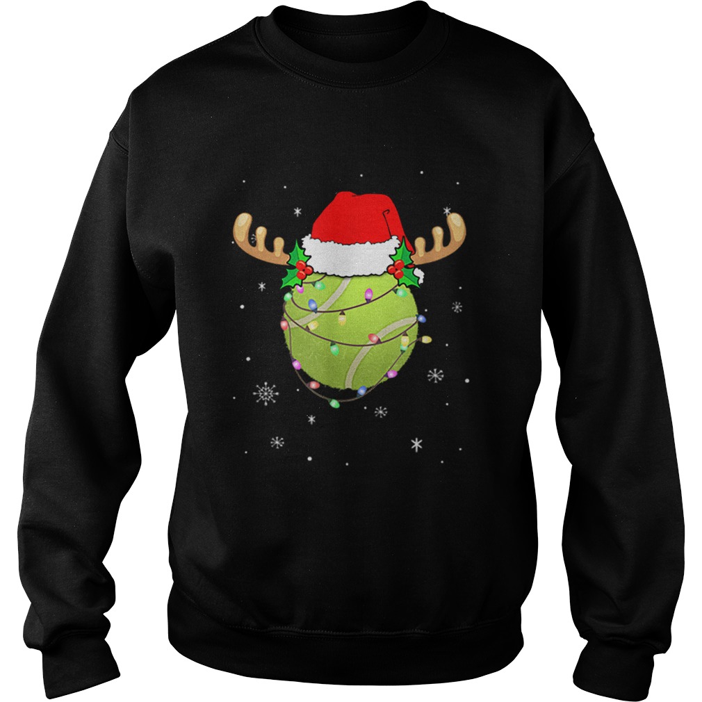 Top Santa Hat Tennis Reindeer Christmas Gifts Sweatshirt