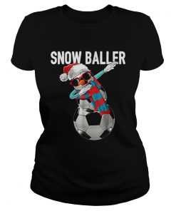 Top Snow Baller Dabbing Soccer Christmas Snowman Gift Kids  Classic Ladies