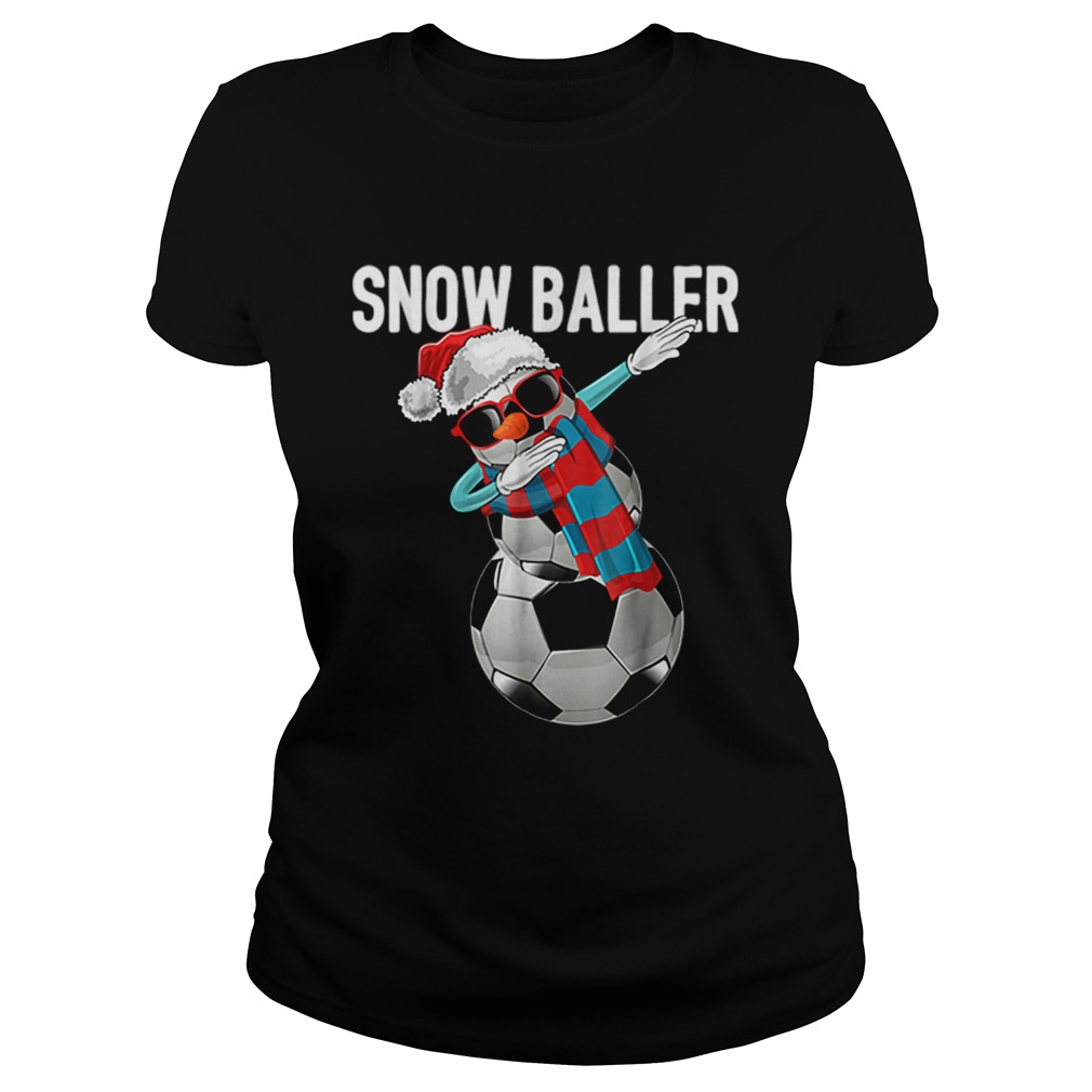 Top Snow Baller Dabbing Soccer Christmas Snowman Gift Kids Classic Ladies