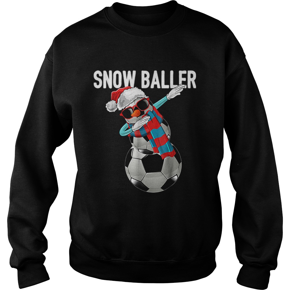 Top Snow Baller Dabbing Soccer Christmas Snowman Gift Kids Sweatshirt