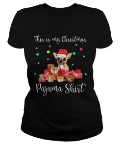 Top This is My Christmas Pajama Santa Chihuahua Dog  Classic Ladies