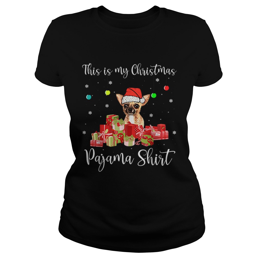 Top This is My Christmas Pajama Santa Chihuahua Dog Classic Ladies