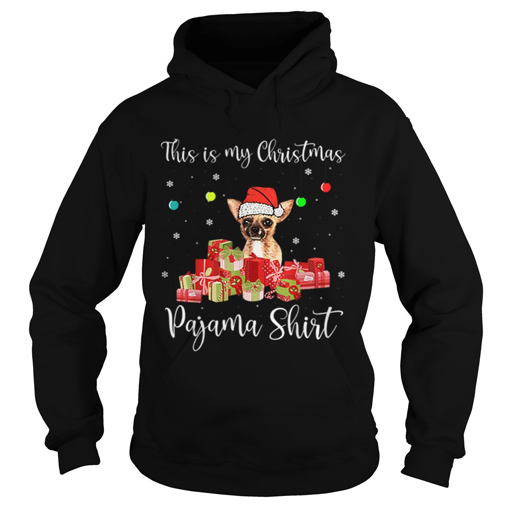 Top This is My Christmas Pajama Santa Chihuahua Dog Hoodie