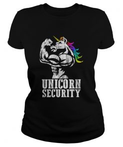 Top Unicorn Security Rainbow Muscle Manly Funny Christmas Gift  Classic Ladies