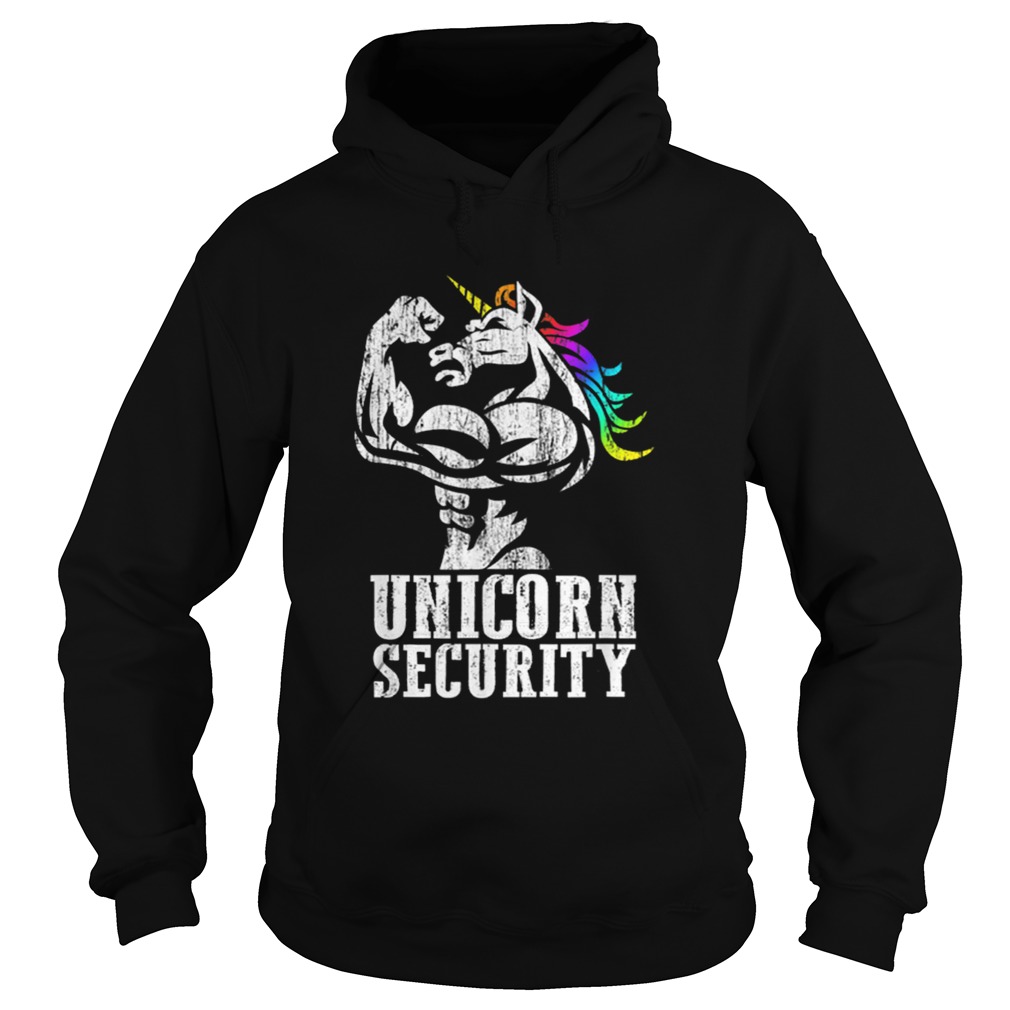 Top Unicorn Security Rainbow Muscle Manly Funny Christmas Gift Hoodie