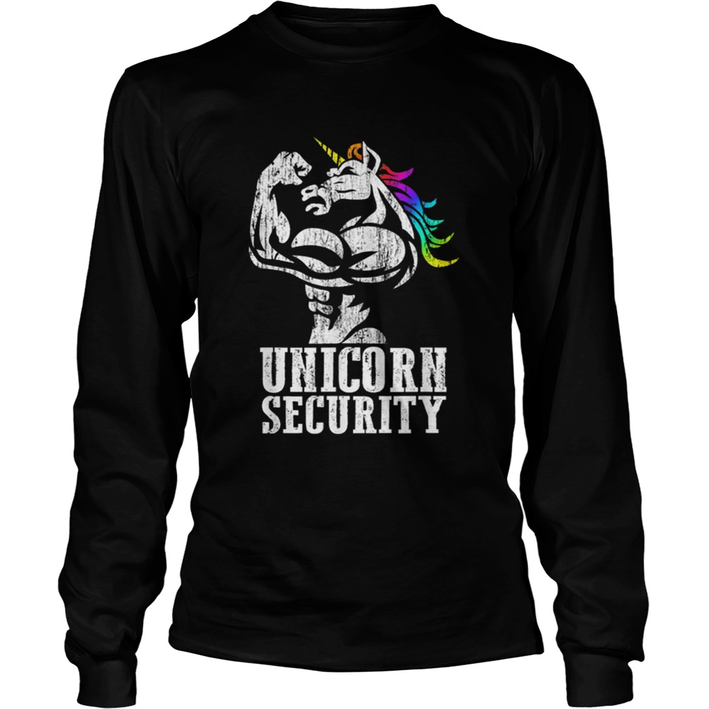 Top Unicorn Security Rainbow Muscle Manly Funny Christmas Gift LongSleeve