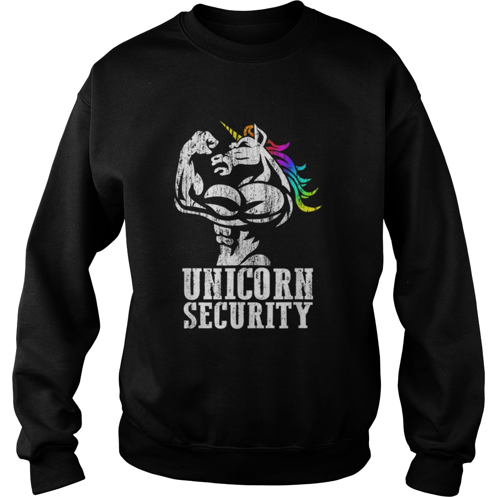 Top Unicorn Security Rainbow Muscle Manly Funny Christmas Gift Sweatshirt