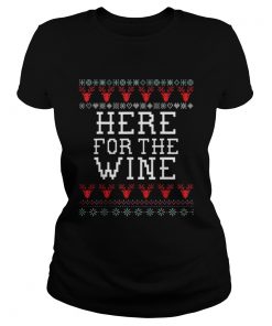 Top Wine Funny Holiday Ugly Christmas  Classic Ladies