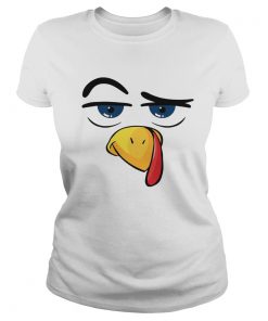 Turkey Face Thanksgiving White  Classic Ladies